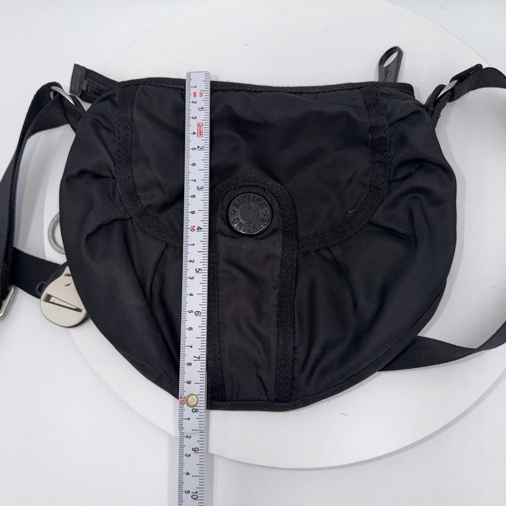 Kipling Women's Eneki Crossbody Black Small Nylon Bag Adjustable Strap Keychain - Picture 5 of 7